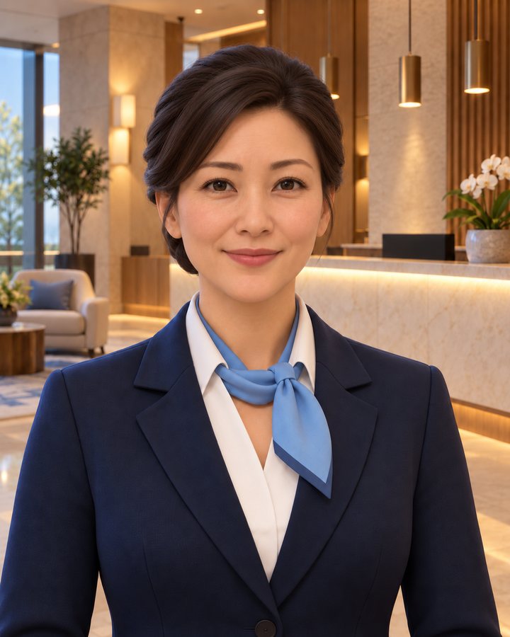 AI hotel concierge portrait